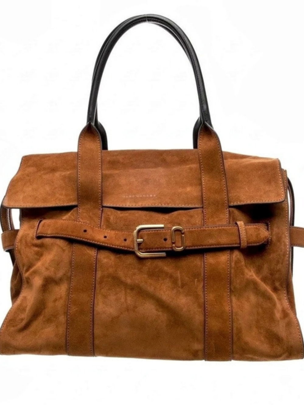 Marc Jacobs The Suede Dakota Tote Brown & Black Shoulder Bag
